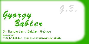gyorgy babler business card