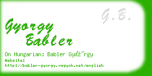 gyorgy babler business card